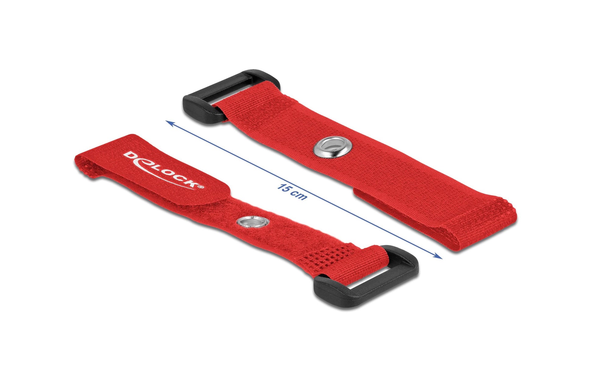 DeLOCK Klettkabelbinder, 150 mm, 20 mm, 5er-Pack – Rot