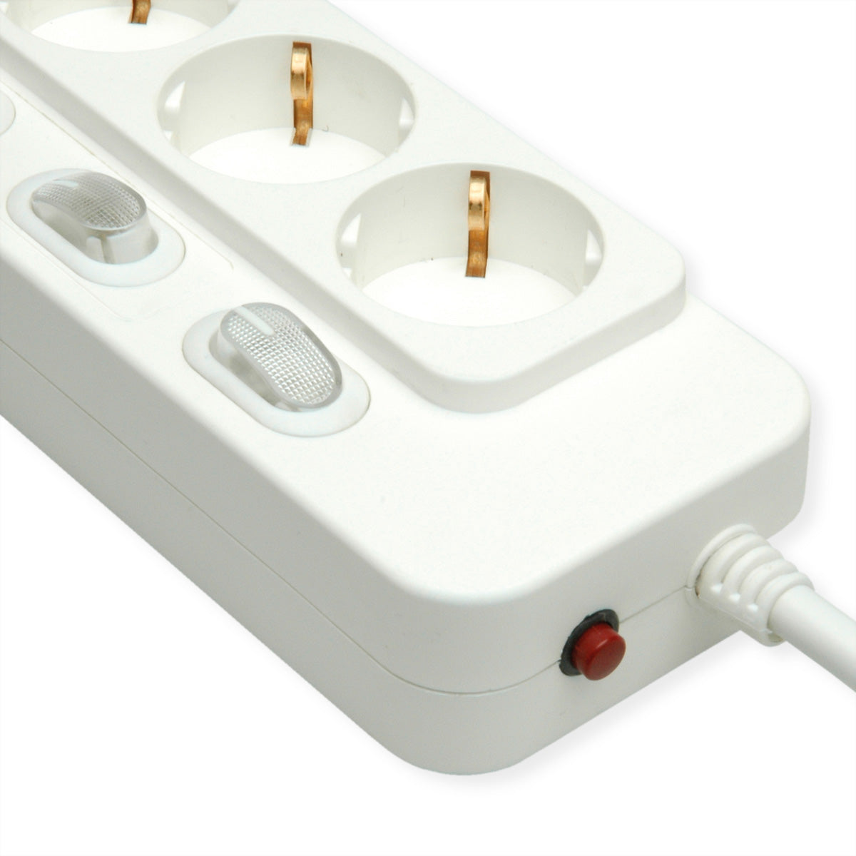 VALUE Tischsteckdosenleiste, 4× Schuko (Typ F), mit Einzelschaltern, 1,5 m, Stecker Schutzkontakt (Typ E/F)