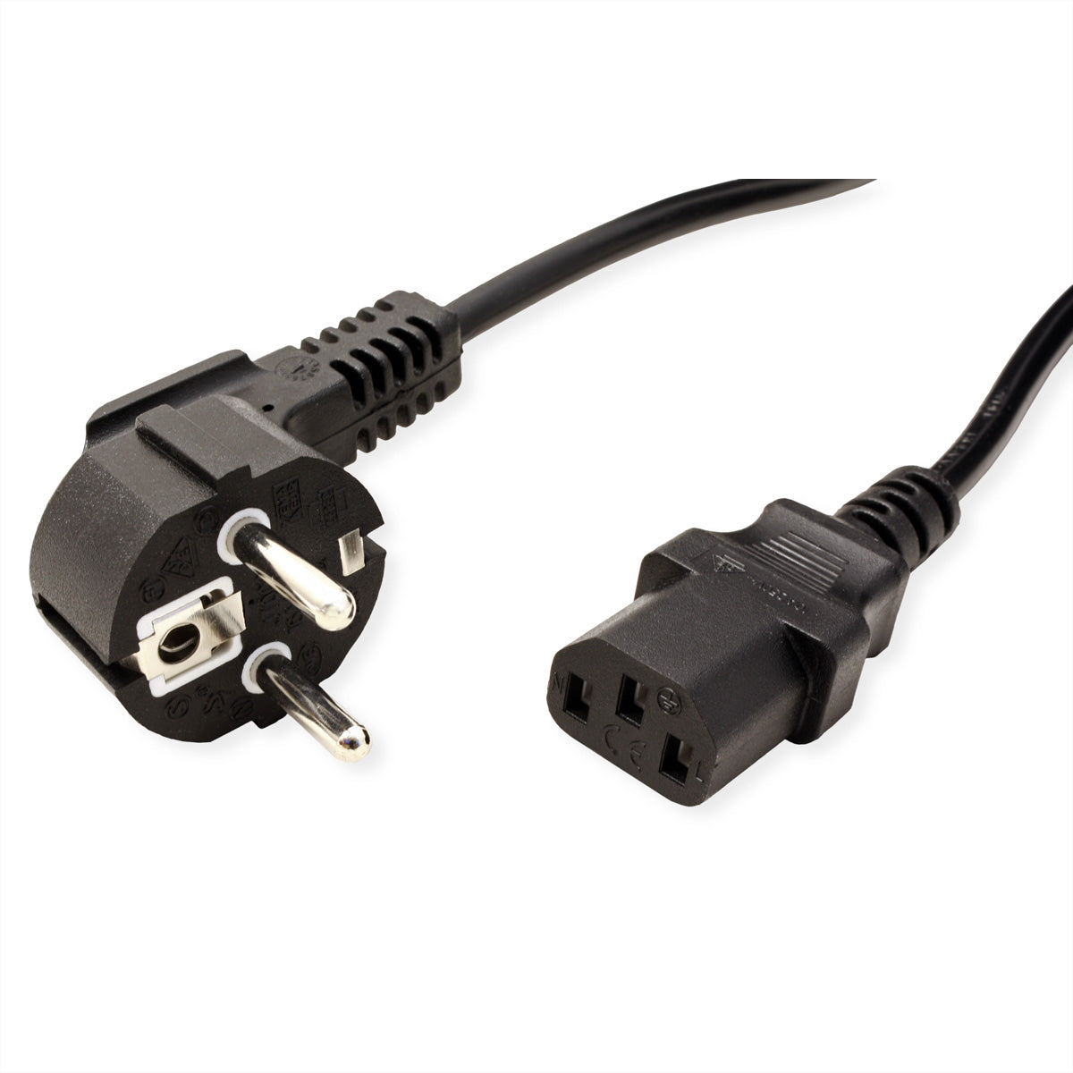 VALUE Netzkabel – Schuko (CEE 7/7)–IEC C13, 1,8 m, 250 V/10 A, schwarz