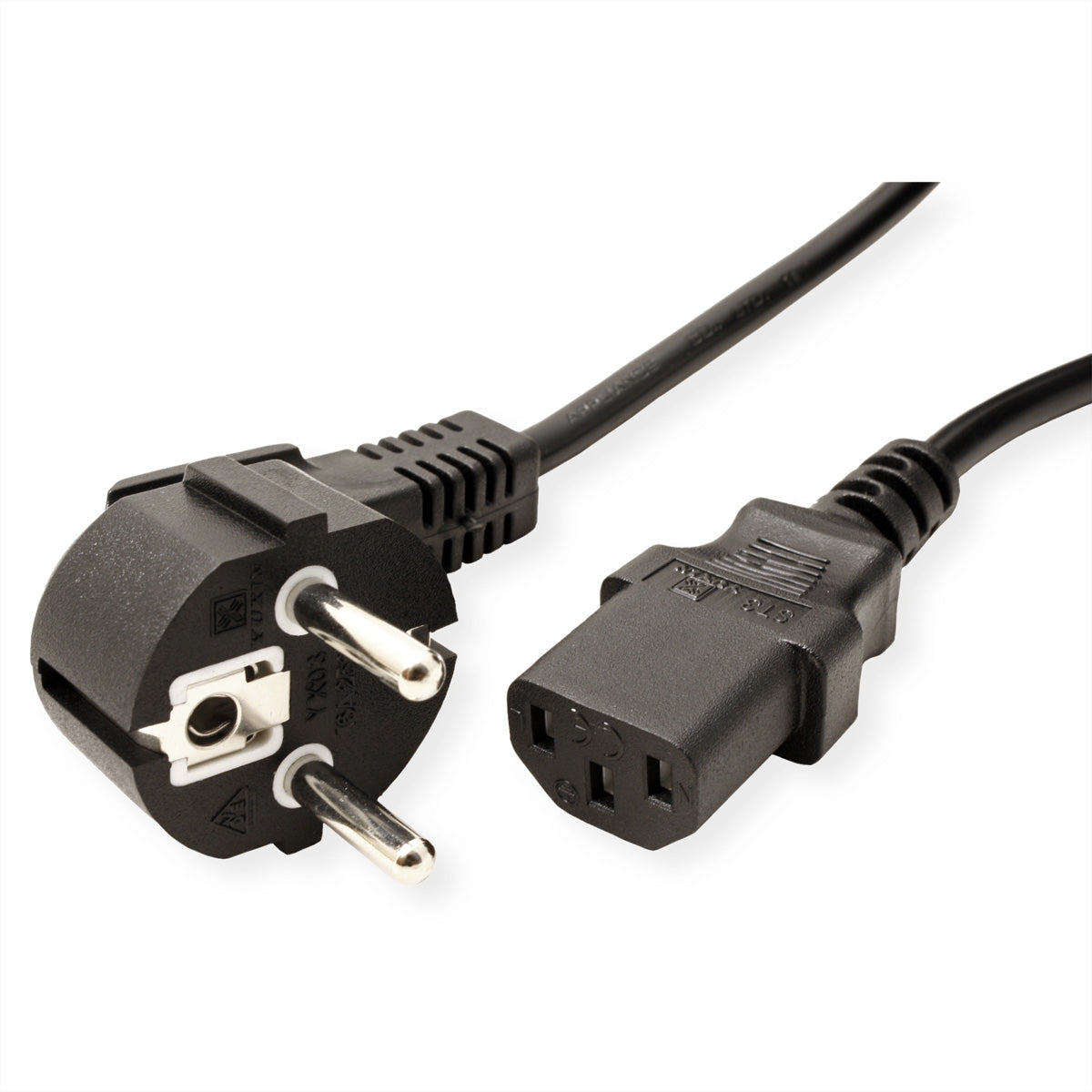 VALUE Netzkabel – Schuko (CEE 7/7)–IEC C13, 1,8 m, 250 V/10 A, schwarz