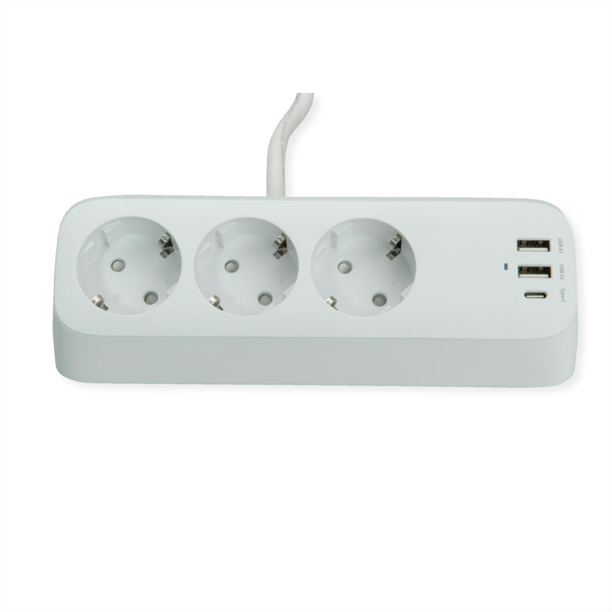 VALUE Tisch-Steckdosenleiste 3× Schutzkontakt 3680 W – USB‑C×1, USB‑A×2, USB 32 W – Tischklemme, 1,5 m