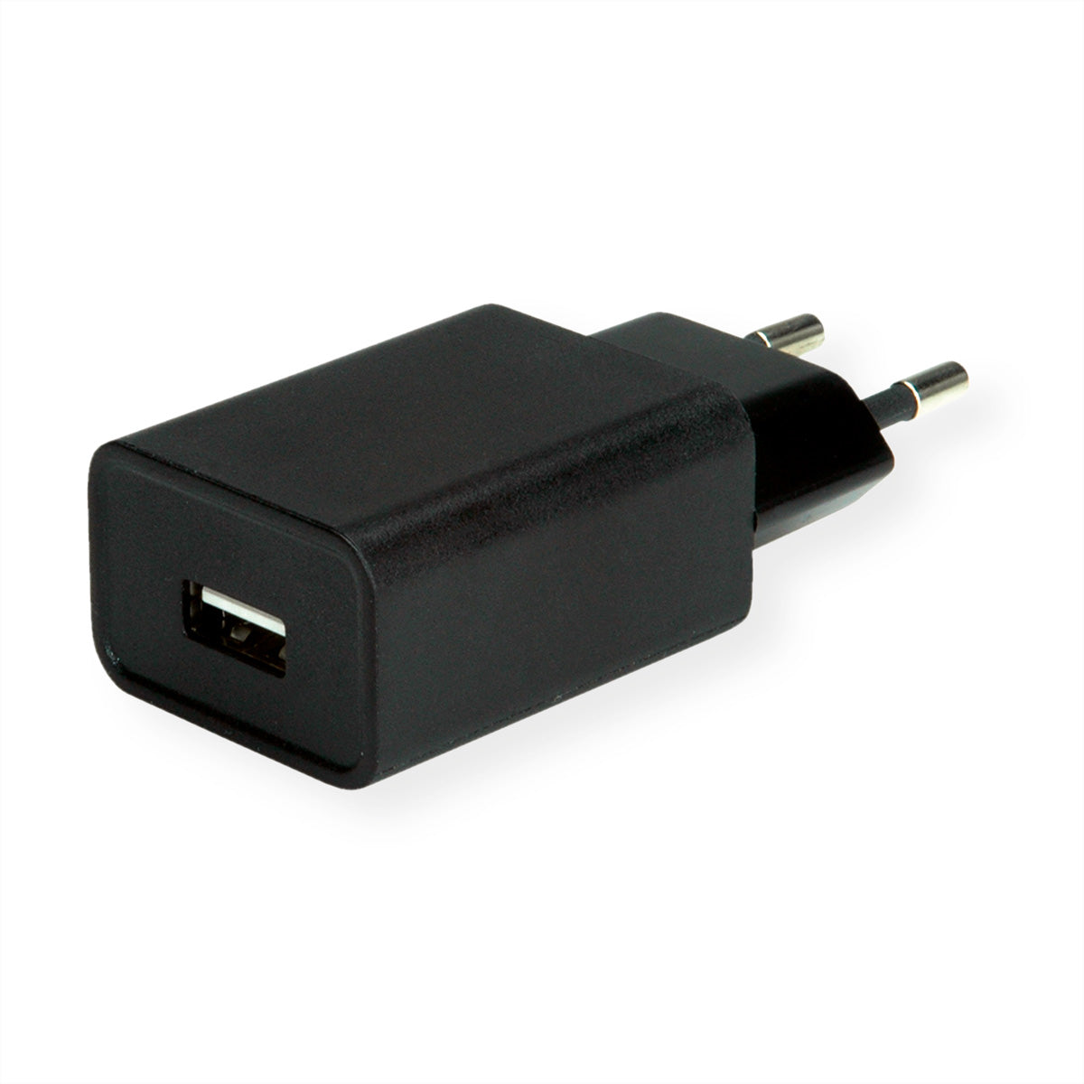 VALUE USB-Ladegerät 18 W – USB-A×1 – QC 3.0, EU-Stecker (Typ C) – für Smartphone, Tablet – Schwarz