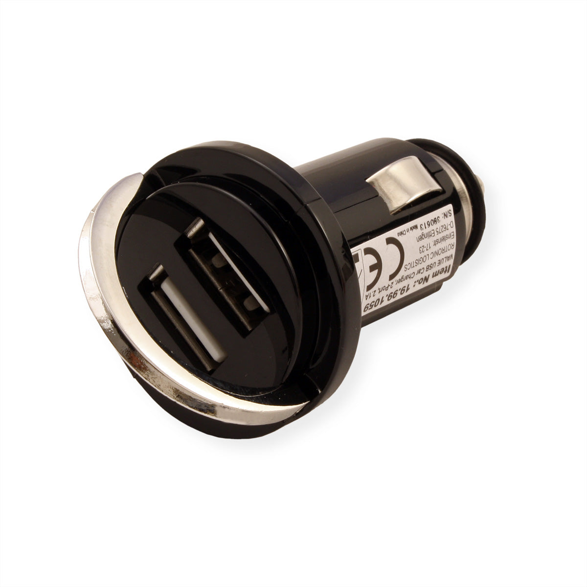 VALUE Auto-Ladegerät 10 W – USB-A×2 – Eingang KFZ-Zigarettenanzünderbuchse, schwarz