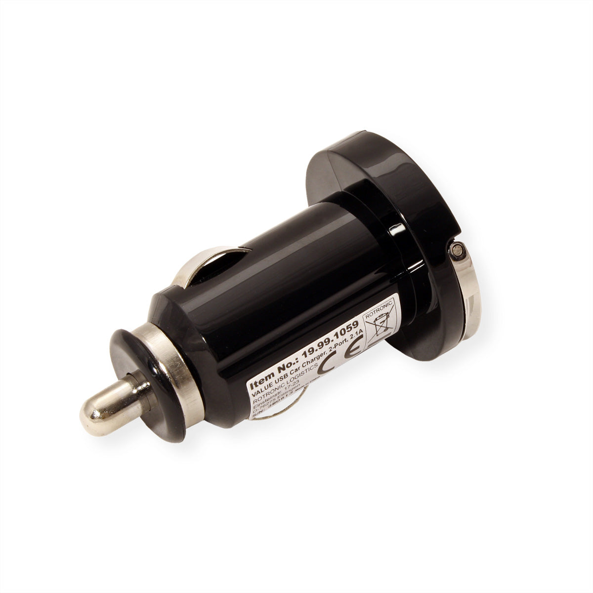 VALUE Auto-Ladegerät 10 W – USB-A×2 – Eingang KFZ-Zigarettenanzünderbuchse, schwarz