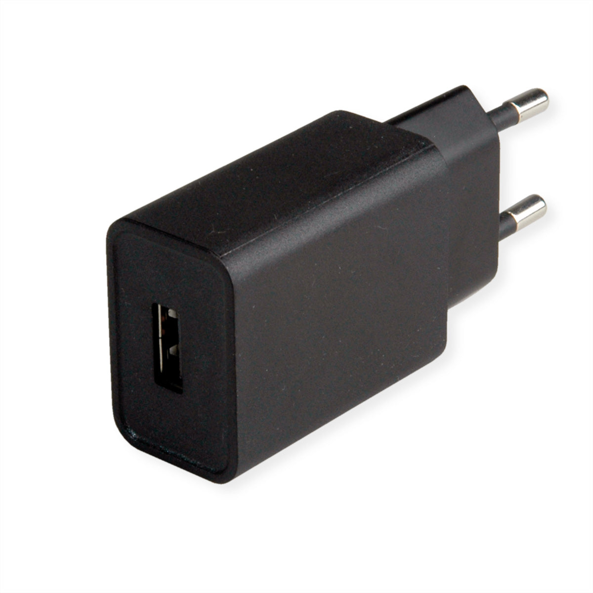 VALUE USB-Ladegerät 12 W – USB-A×1 – EU-Stecker (Typ C) – Schwarz