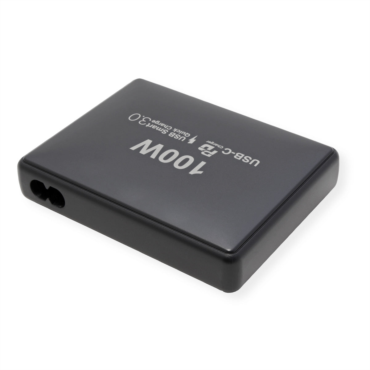 VALUE USB-Desktop-Ladegerät 100 W – USB-C×3, USB-A×1 – PD, GaN – EU-Stecker (Typ C), 1,2 m Kabel, Schwarz