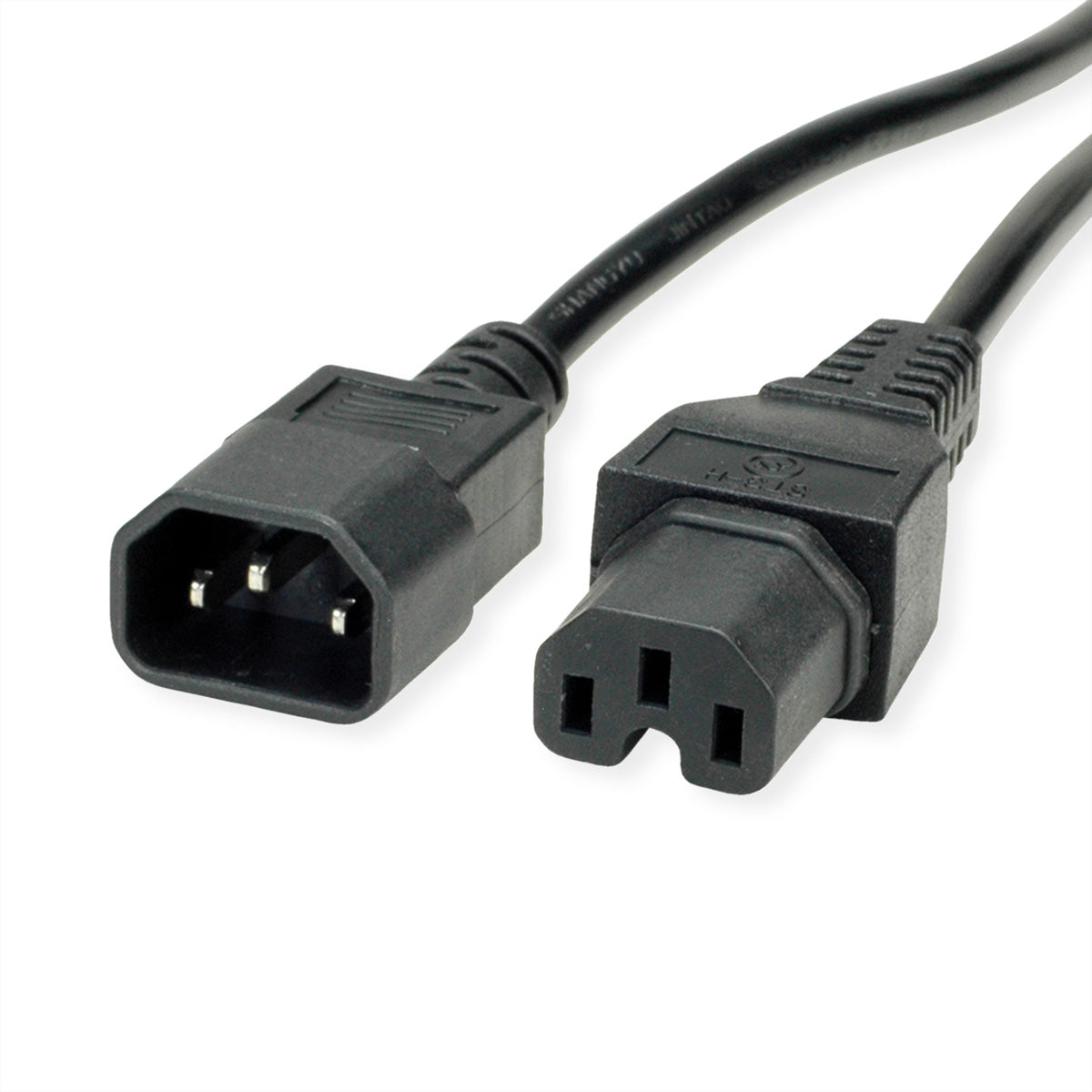 VALUE Netzkabel – IEC C14 zu IEC C15, 3 m, 250 V/10 A, schwarz