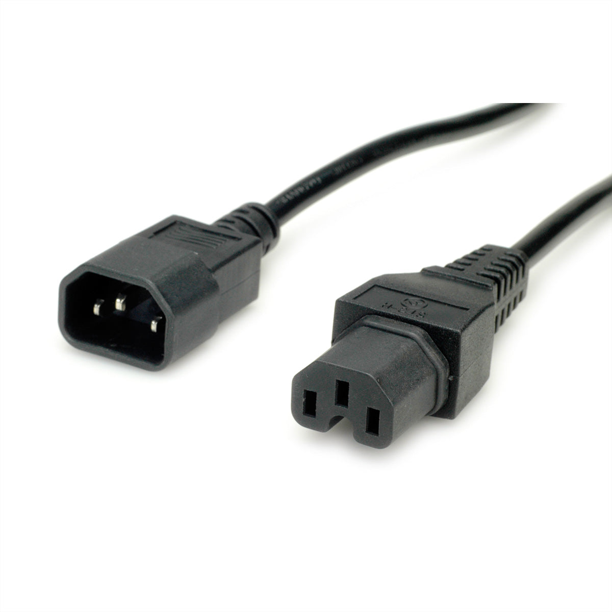 VALUE Netzkabel – IEC C14 zu IEC C15, 3 m, 250 V/10 A, schwarz