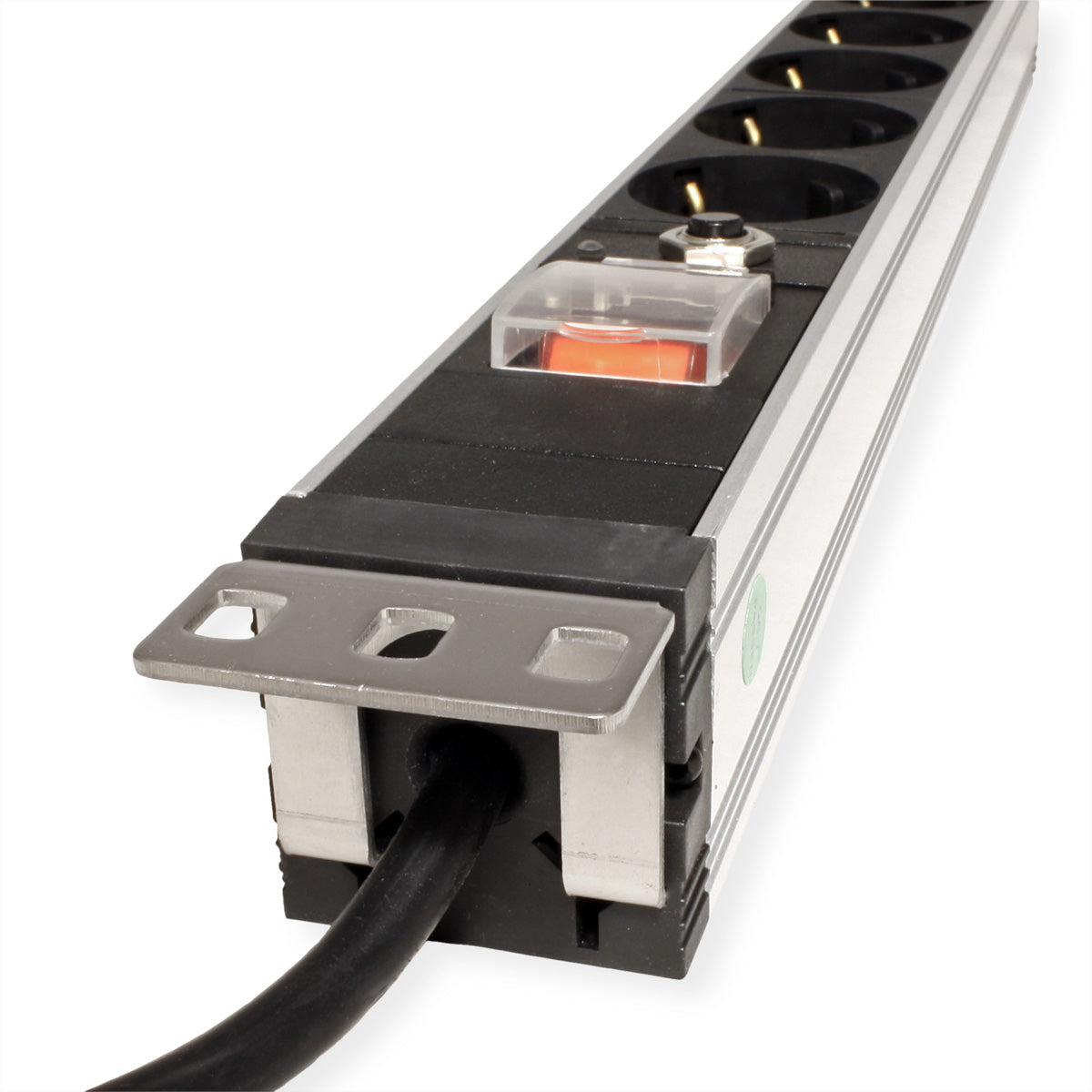VALUE 19" Steckdosenleiste, 7× Schuko (Typ F), mit Schalter, 1U, 3 m, Stecker CEE 7/7