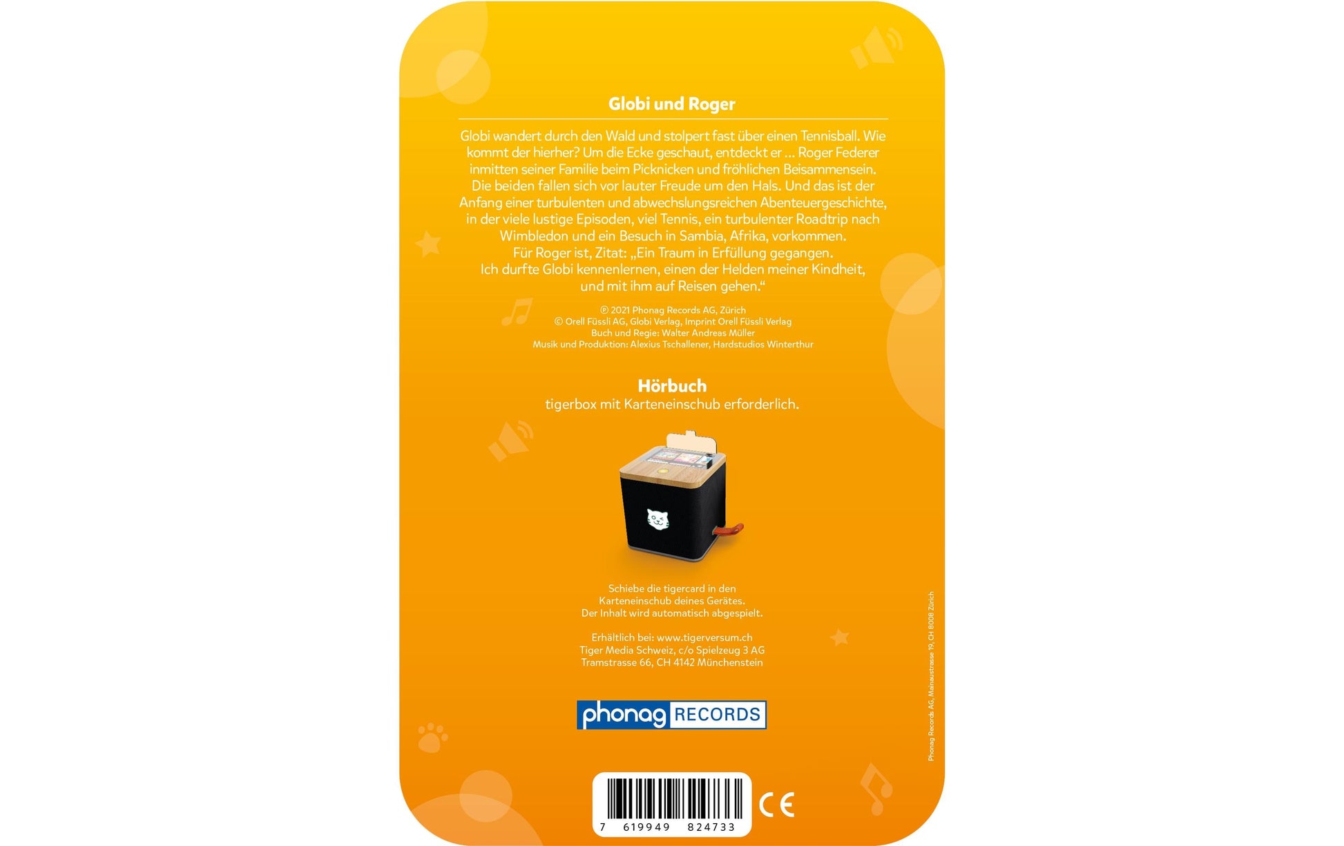 Tigermedia tigercard - Globi und Roger – Hörbuch – Deutsch, 58 Min., ab 3 Jahren – orange