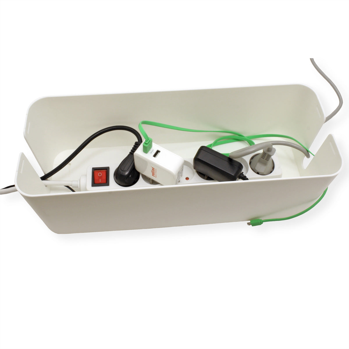 VALUE 781720 Kabelbox – weiss, Kunststoff, B 407 × H 133.5 × T 157 mm