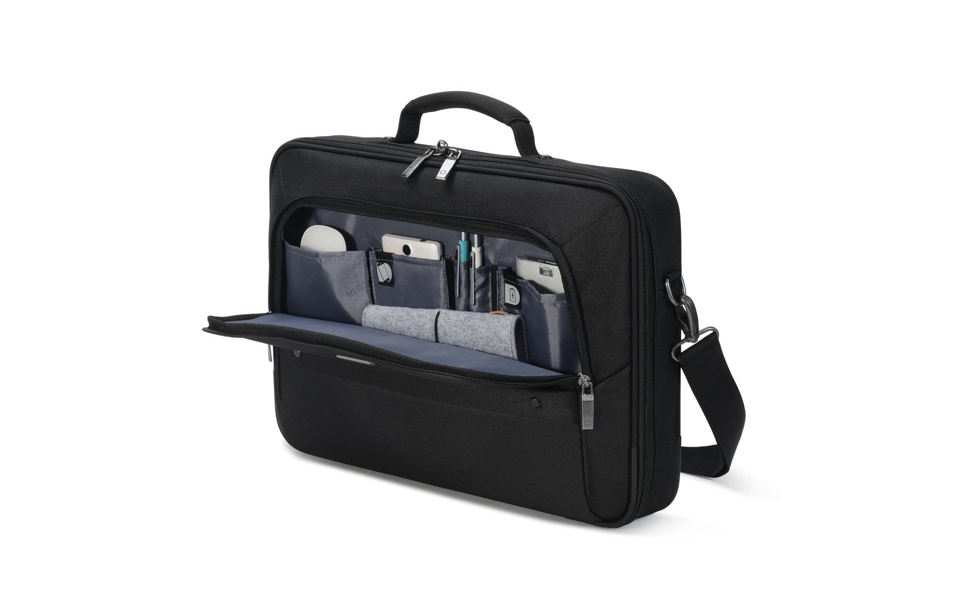 DICOTA Notebook-Tasche bis 15,6" – Trolley-Band, Schultergurt – Schwarz