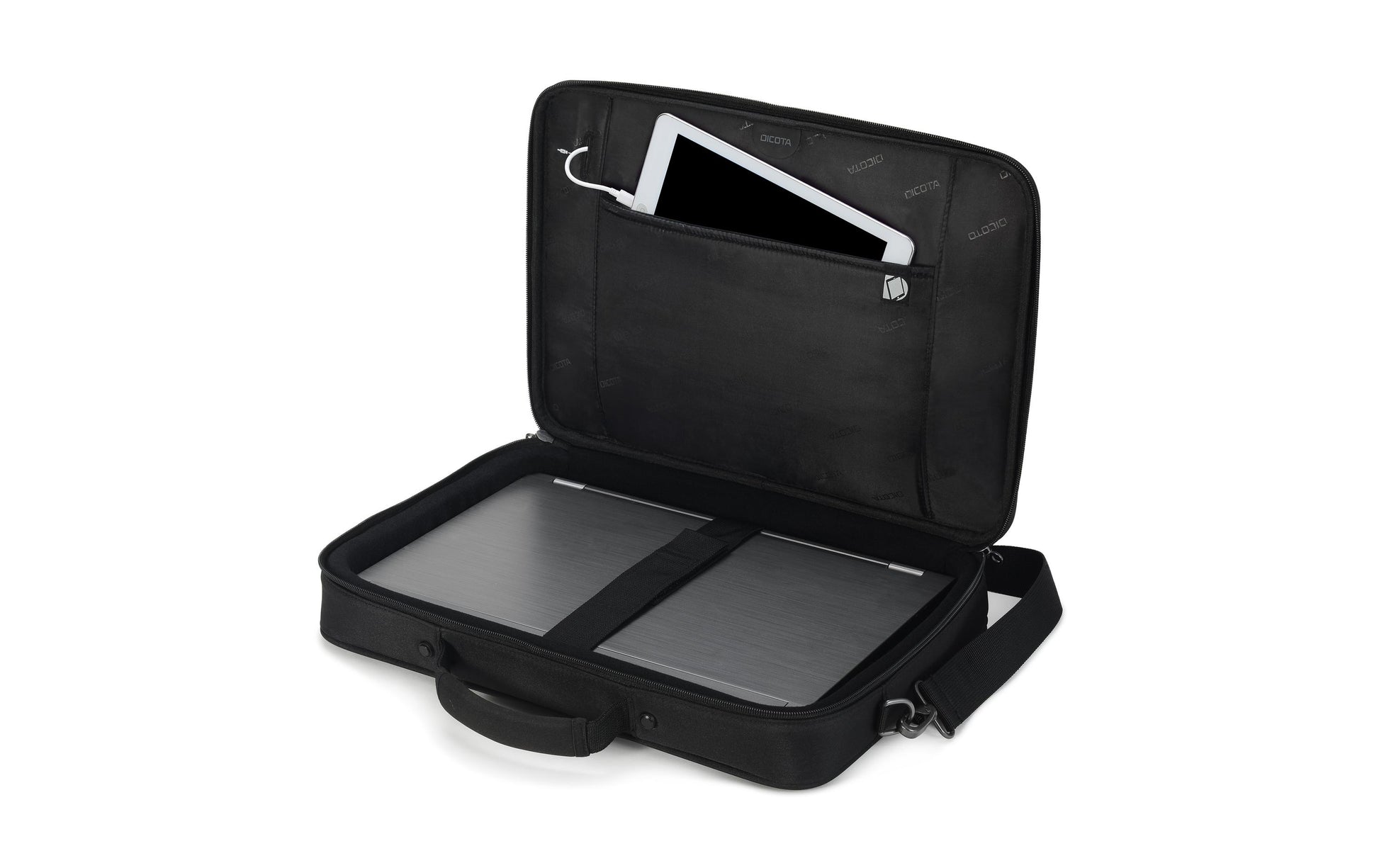 DICOTA Notebook-Tasche bis 15,6" – Trolley-Band, Schultergurt – Schwarz