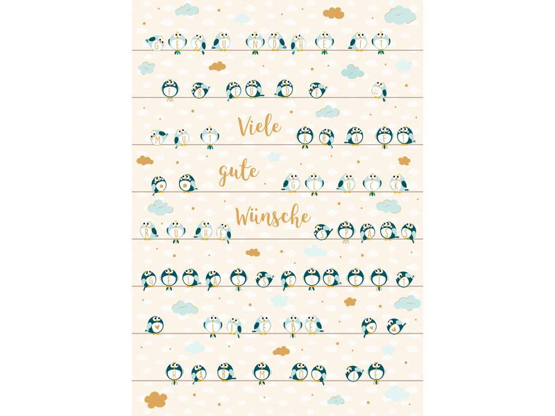 ABC Grusskarte Geburt – 235 × 305 mm – mit Umschlag, Text DE, Karton