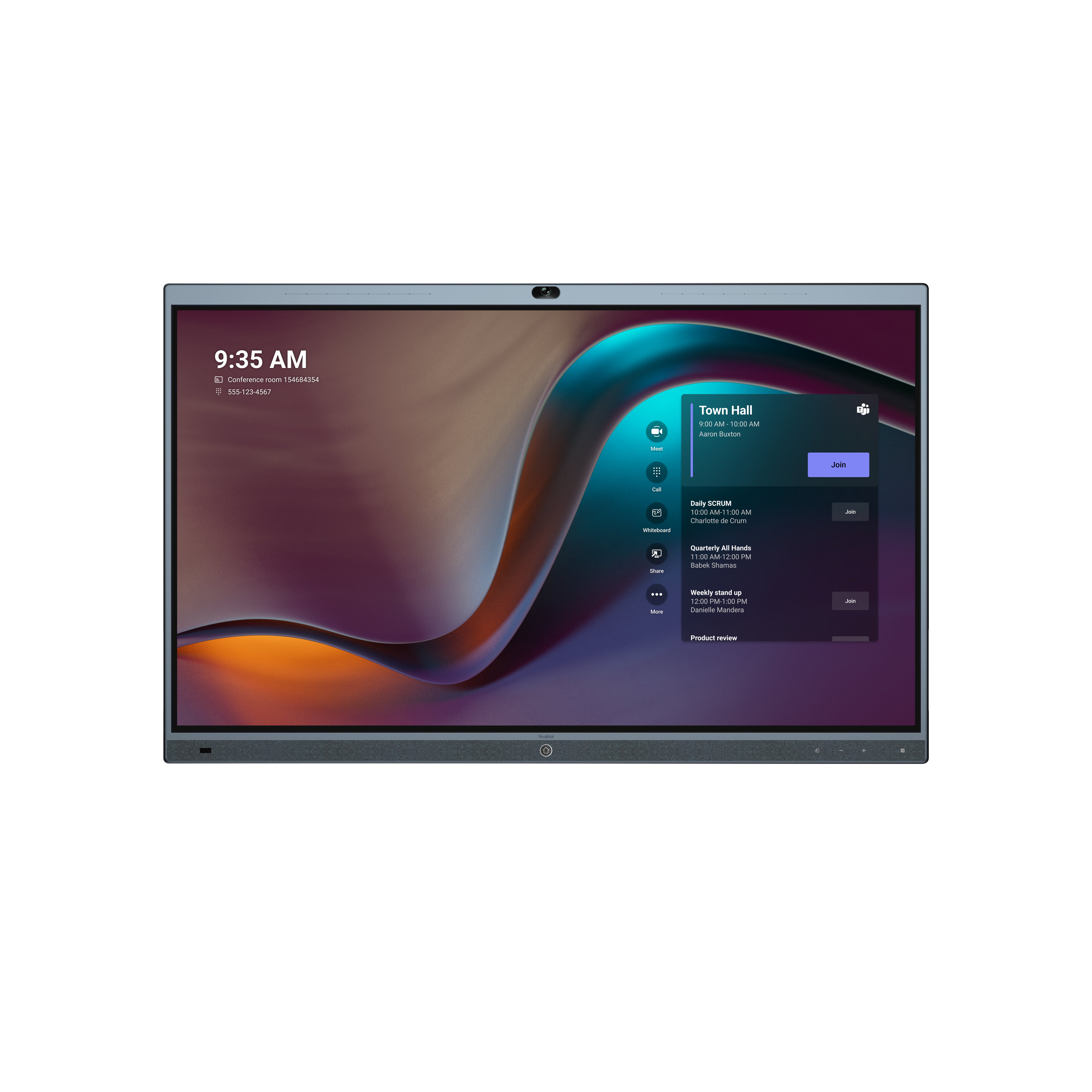Yealink Whiteboard – 149 × 93,6 cm, Wandmontage, inkl. 4 Stifte, Montageset, Kabel