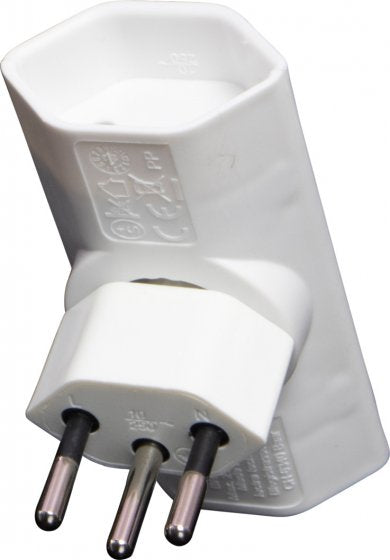 Brennenstuhl Adapterkabel, 2×T13, Eingang T12, drehbar 300°, 42×65×85 mm – weiss
