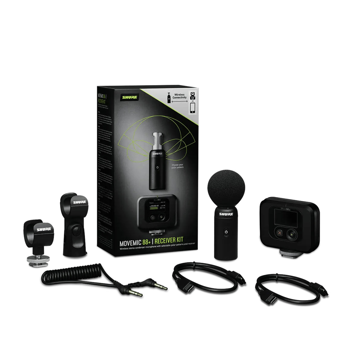 Shure MoveMic 88+W-Kit – Mikrofon-Set, USB, Niere, Kondensator, Video