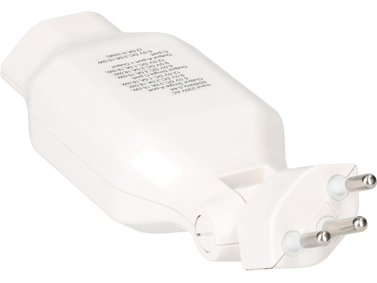 Max Hauri AG Max Hauri clip-clap USB-Ladegerät 18 W – USB-C×1, USB-A×1 – PD 3.0, QC 3.0 – T12 Stecker, T13 Kupplung