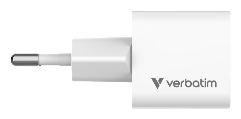 Verbatim 32395 USB-Ladegerät 20 W – USB-C×1 – PD 3.0, GaN – EU-Stecker (Typ C)