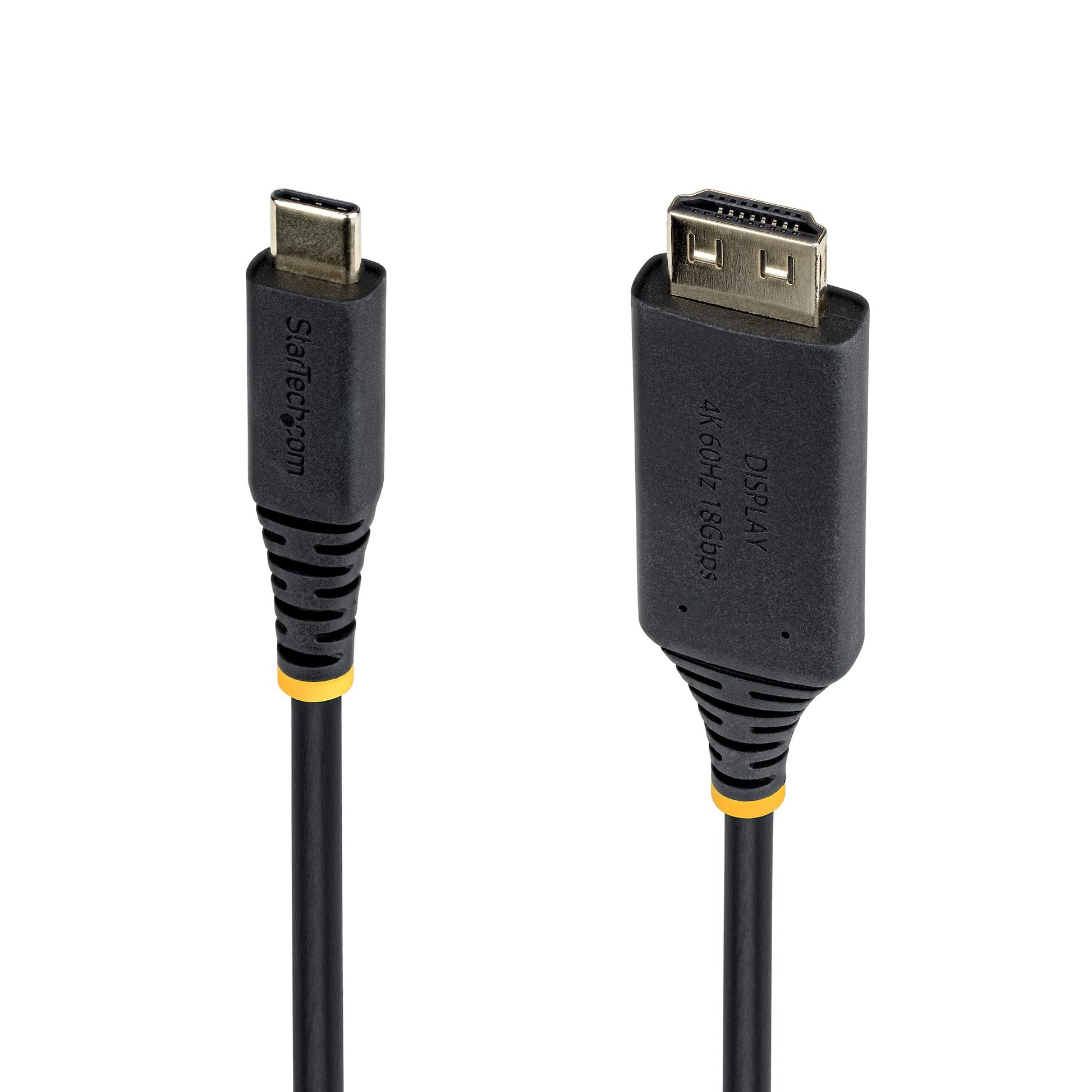 StarTech.com 1M-USBC-HDMI-4K60-G USB-C zu HDMI Kabel – 4K (3840 × 2160) @ 60 Hz, 1 m, HDMI 2.0, HDR – Schwarz