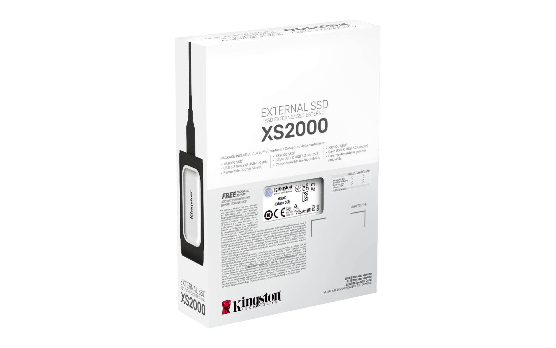 Kingston Technology Kingston SSD XS2000 – 1 TB, USB 3.2, portabel