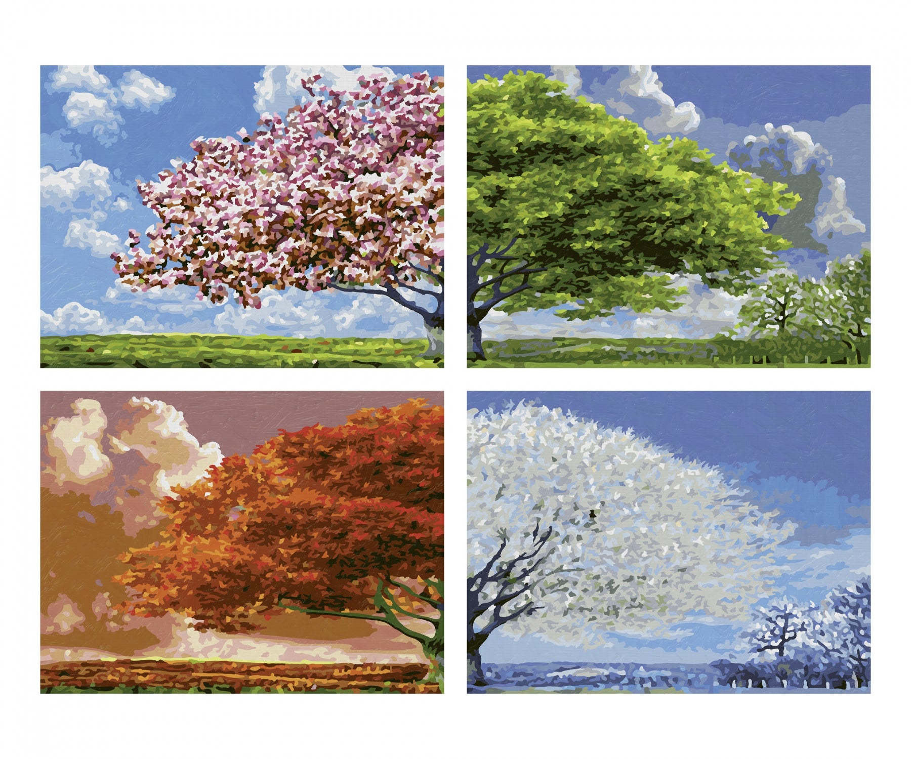 Schipper Malen-nach-Zahlen-Set – Landschaft / Natur – 4-teilig, je 24 × 18 cm – ab 14 Jahren