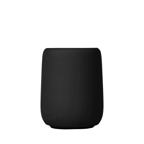 Blomus Zahnputzbecher Sono – 8,6×8,6×10,7 cm, Keramik, Schwarz