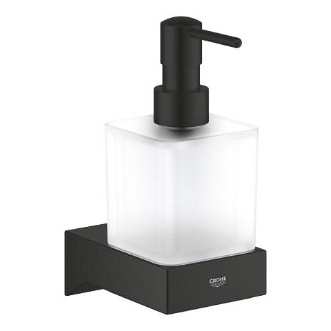 Grohe Selection Cube Seifenspender – Wandmontage – 300 ml, schwarz, Glas