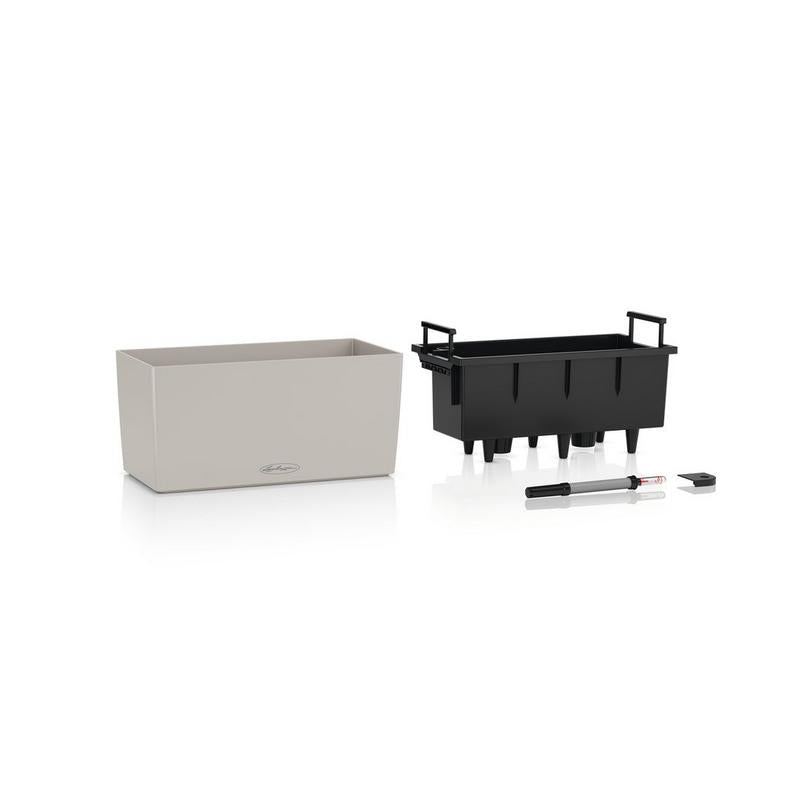LECHUZA Topfpflanzer – 40 × 19 × 19 cm – Kunststoff, grau