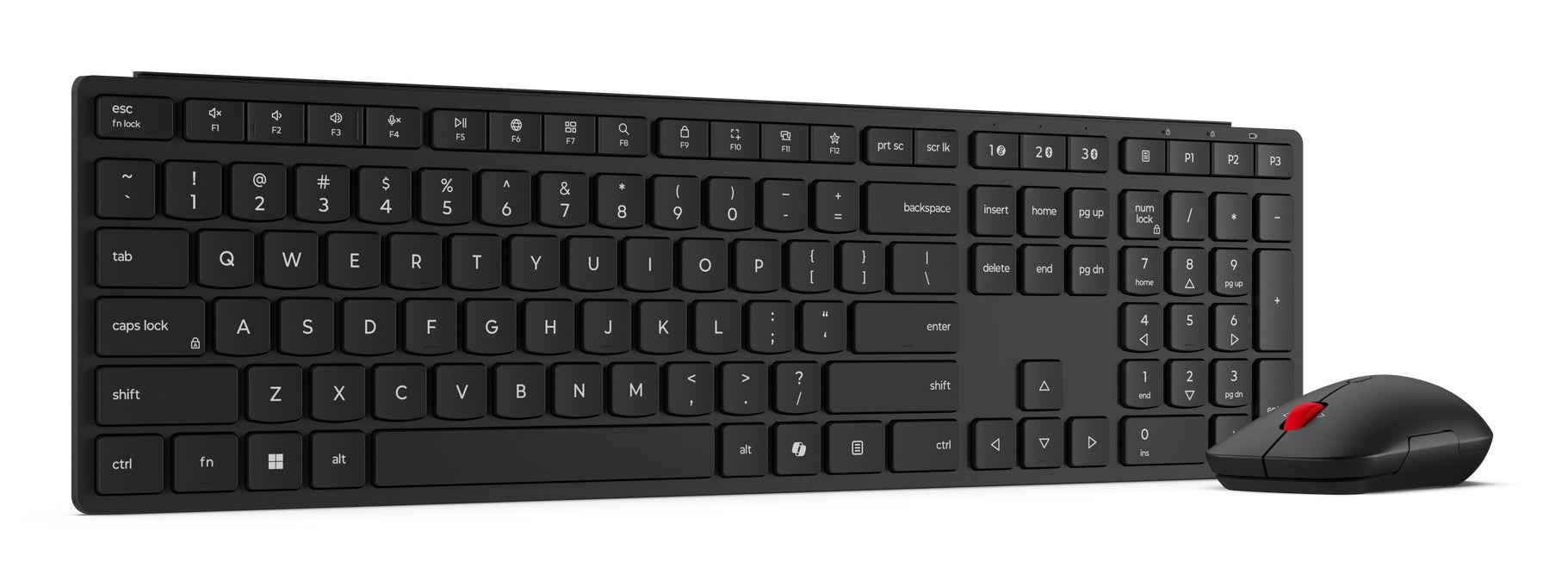 Lenovo Tastatur- und Maus-Set – Bluetooth & 2,4 GHz (USB-A Empfänger) – Schwarz