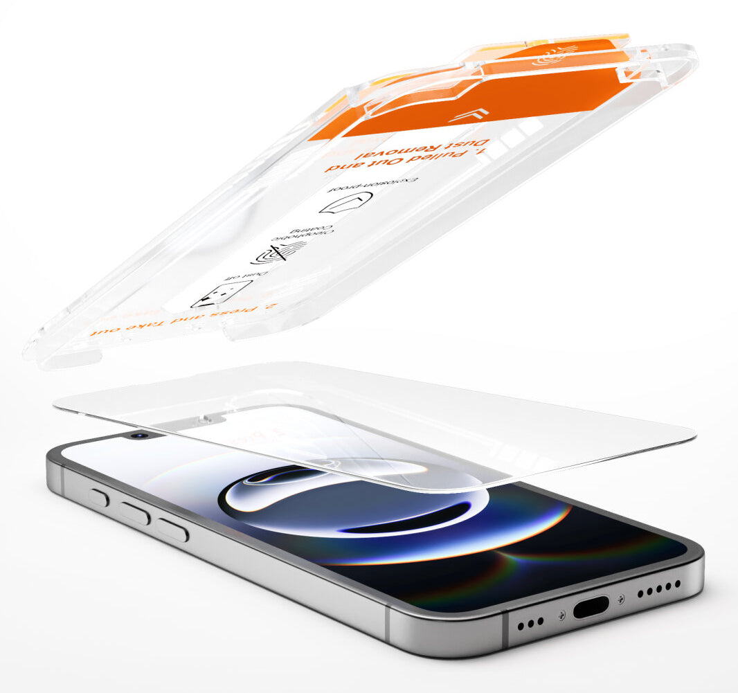 4smarts Displayschutz – für Apple iPhone 13/13 Pro/14 – Panzerglas – kratzfest, Anti-Staub-Set