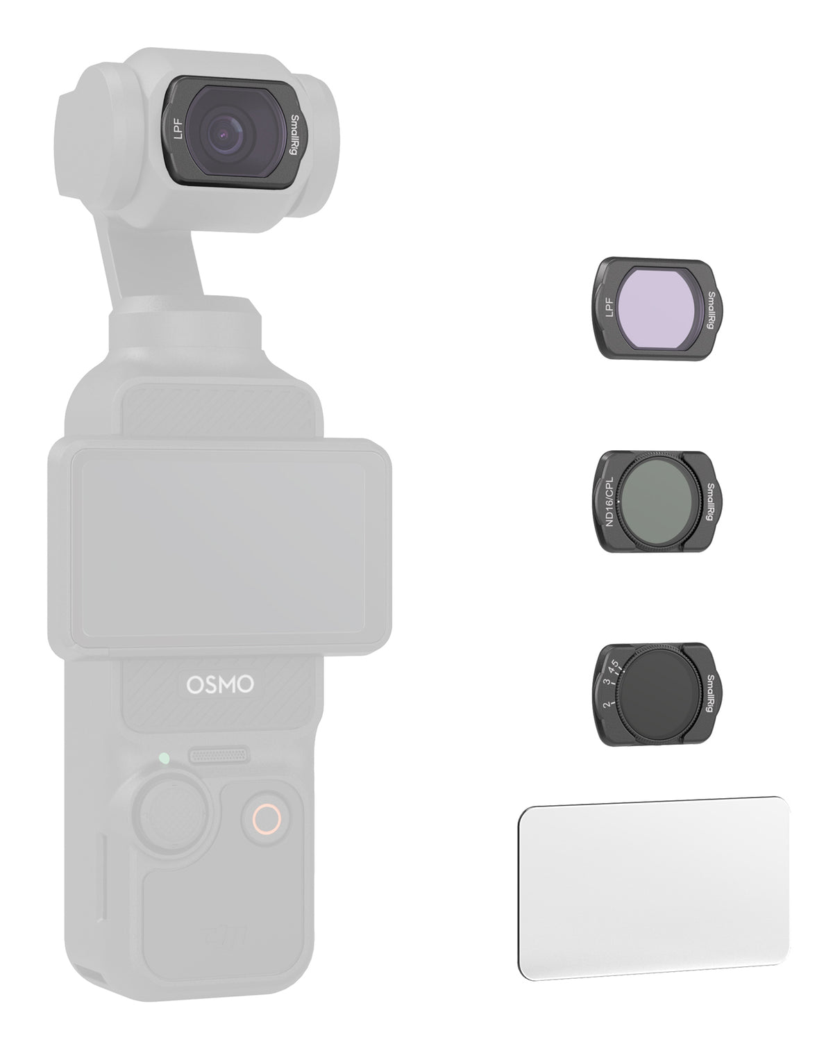 SmallRig 4776 Filter-Kit – VND, LPF, ND16/CPL – für DJI Osmo Pocket 3 – Schwarz – 3er-Pack