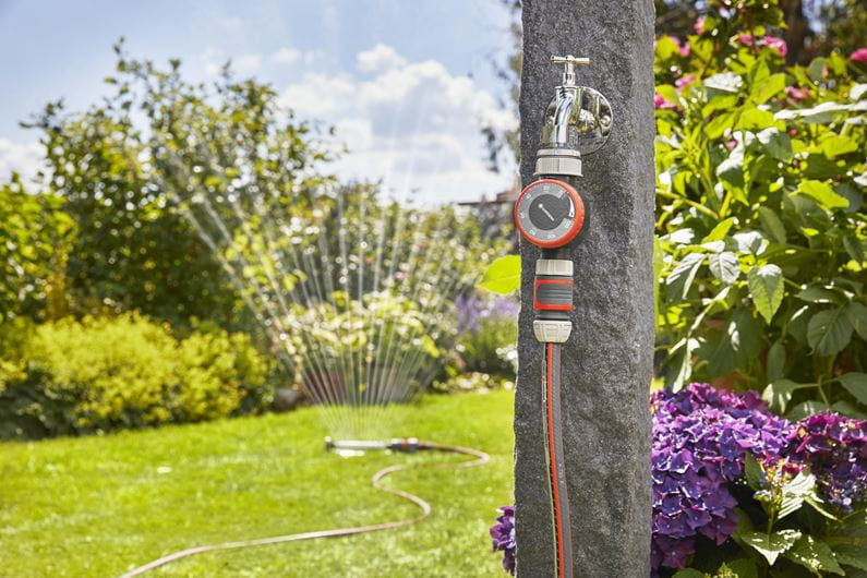 Gardena Bewässerungsuhr – 5–120 min, Drehregler, 0,5–12 bar, Grau, Orange