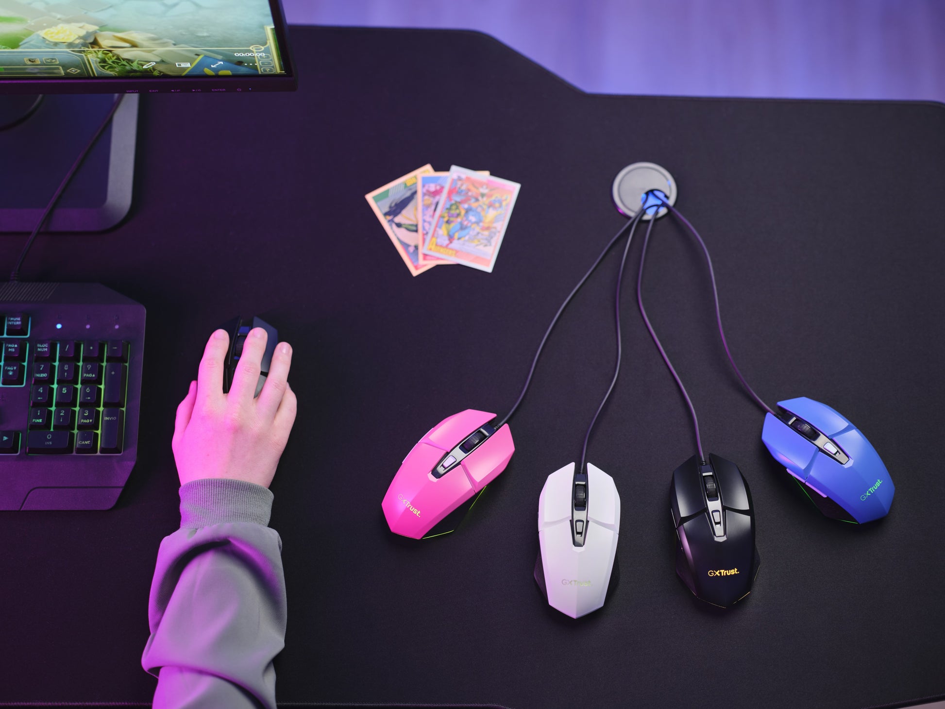 Trust GXT 109W Felox – Gaming-Maus – Kabelgebunden (USB-A), 6400 DPI, Rechts, Weiss