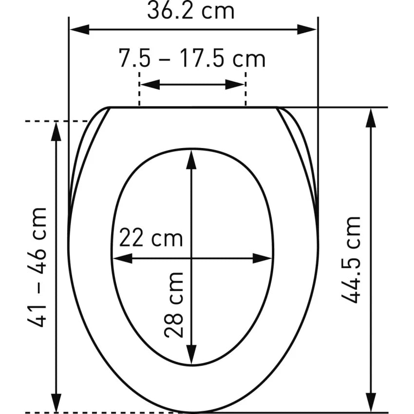 Diaqua Laval – WC-Sitz – Duroplast, Hellblau, Verlängert, mit Deckel, 38 × 44,5 cm