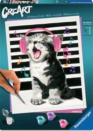 Ravensburger Bastelset – Katze – inklusive Acrylfarben auf Wasserbasis – ab 12 Jahren