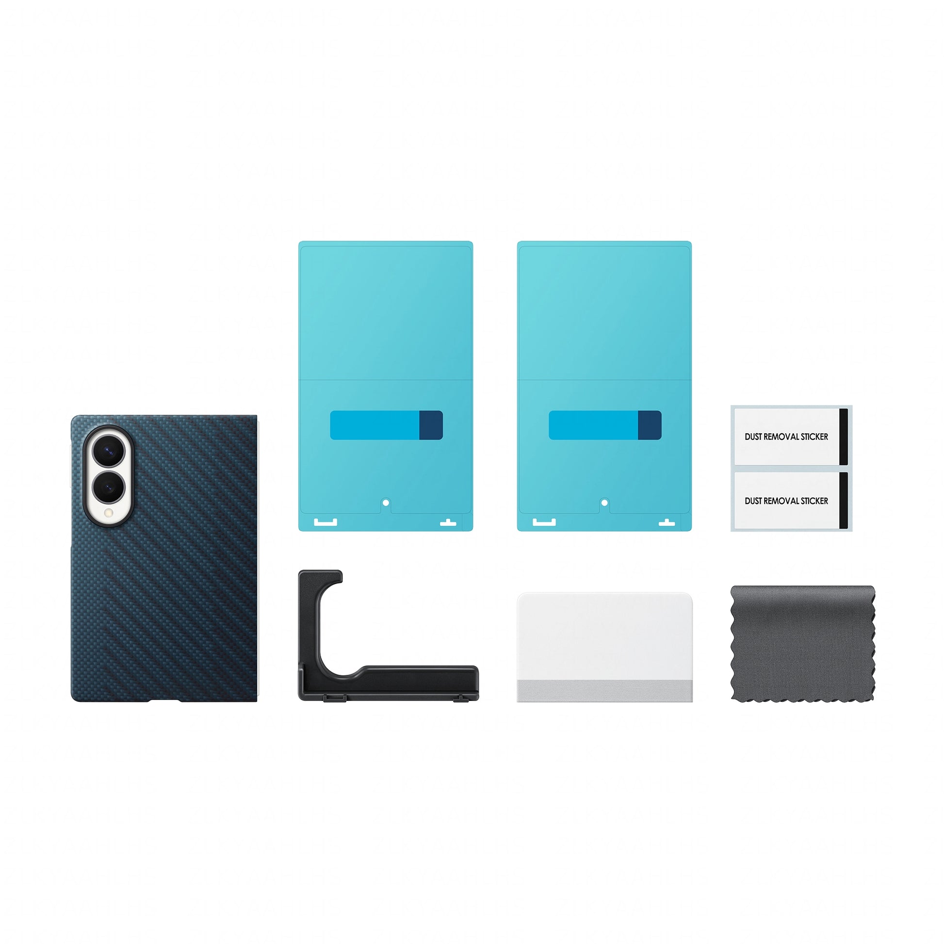 Samsung Fold Wide – Backcover – für Samsung Galaxy Z Fold8, PC+Carbon, Navy, Karbonfaser