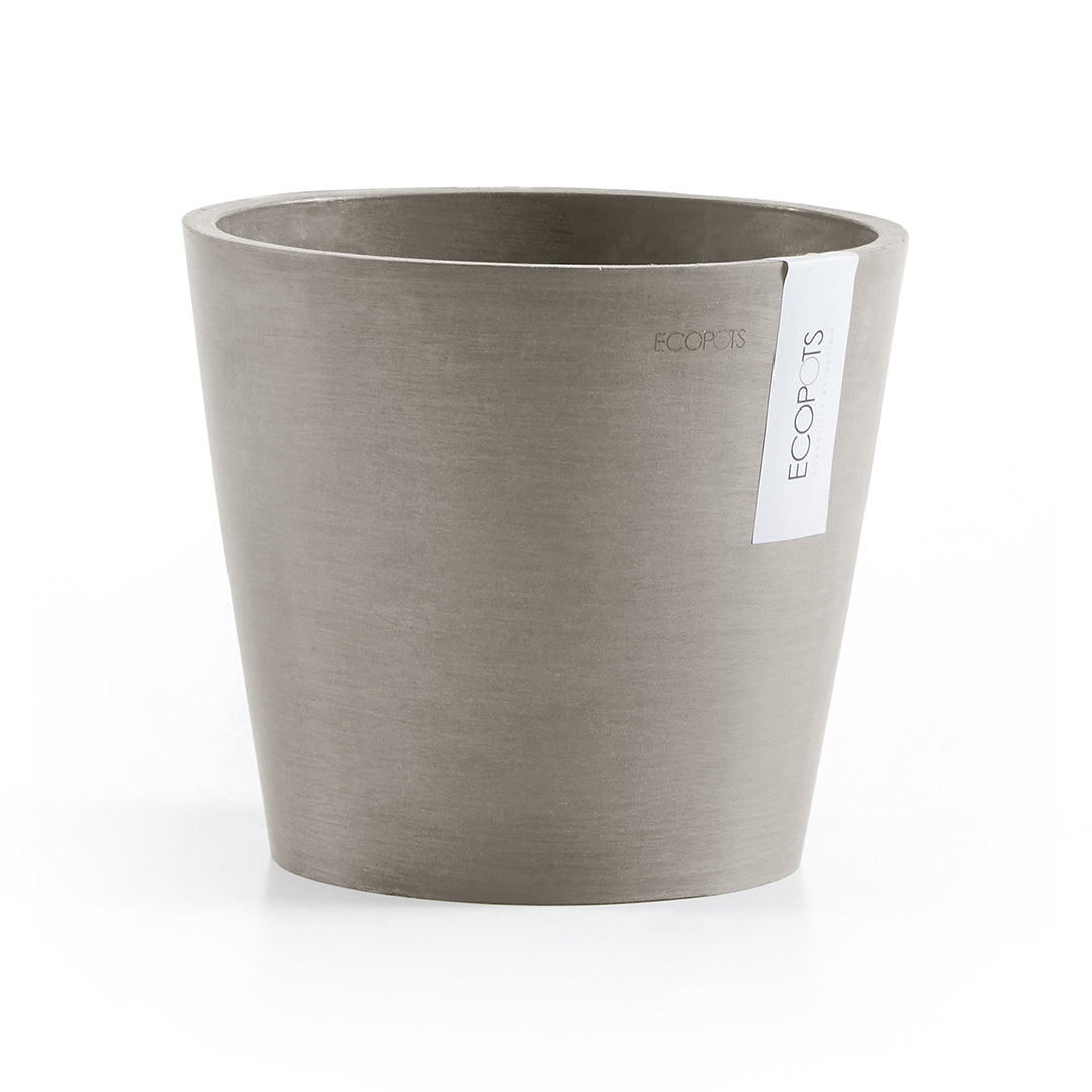 Ecopots Amsterdam Pflanzentopf – Ø 20 × 17,5 cm – Kunststoff, Taupe