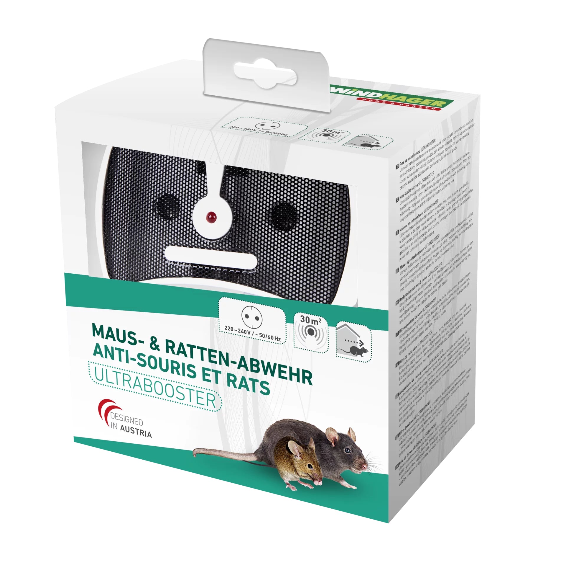 Windhager Ultrabooster Tiervertreiber – weiss – für Mäuse, Ratten