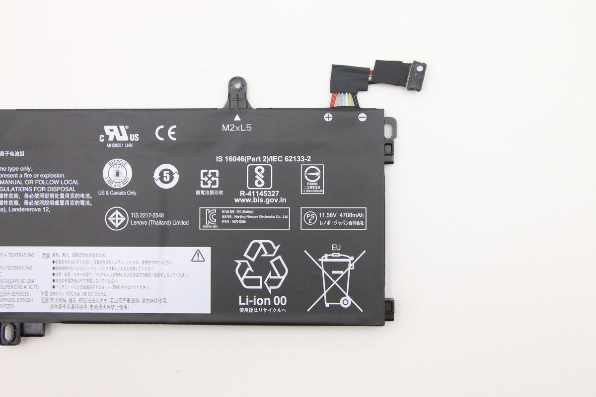 Lenovo Notebook-Akku – für Lenovo ThinkPad – 57 Wh, 11,58 V (3 Zellen) – Schwarz