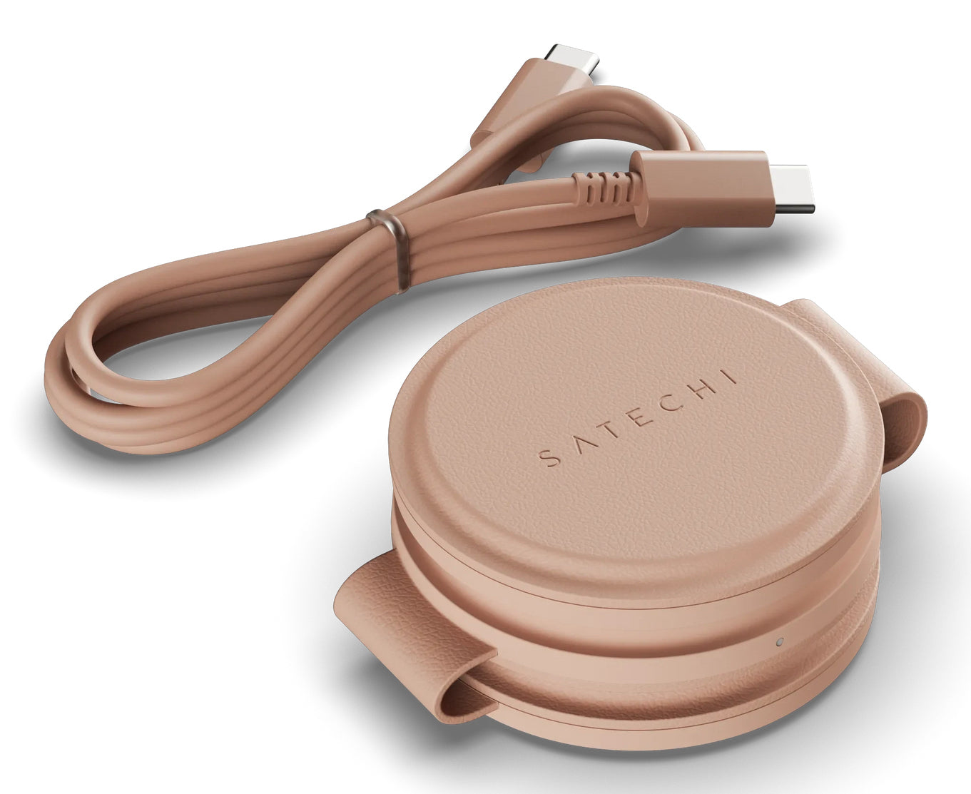 Satechi Onthego – Qi-Ladepad (Qi2) 15 W – für Smartphone, Smartwatch, Kopfhörer – Rose