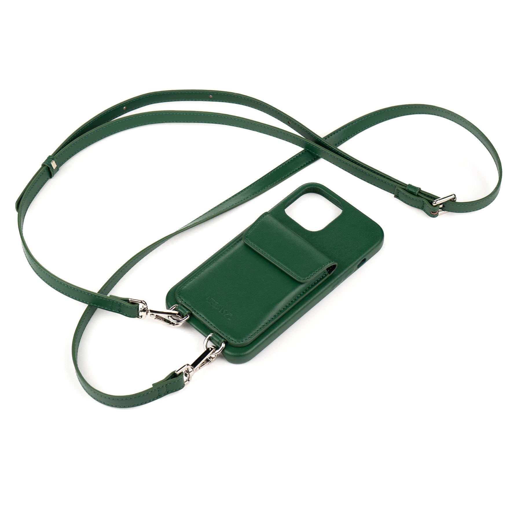 Urbany's Necklace-Hülle – für Apple iPhone 15 Pro Max – Racing Green – Kunstleder – Magnetverschluss