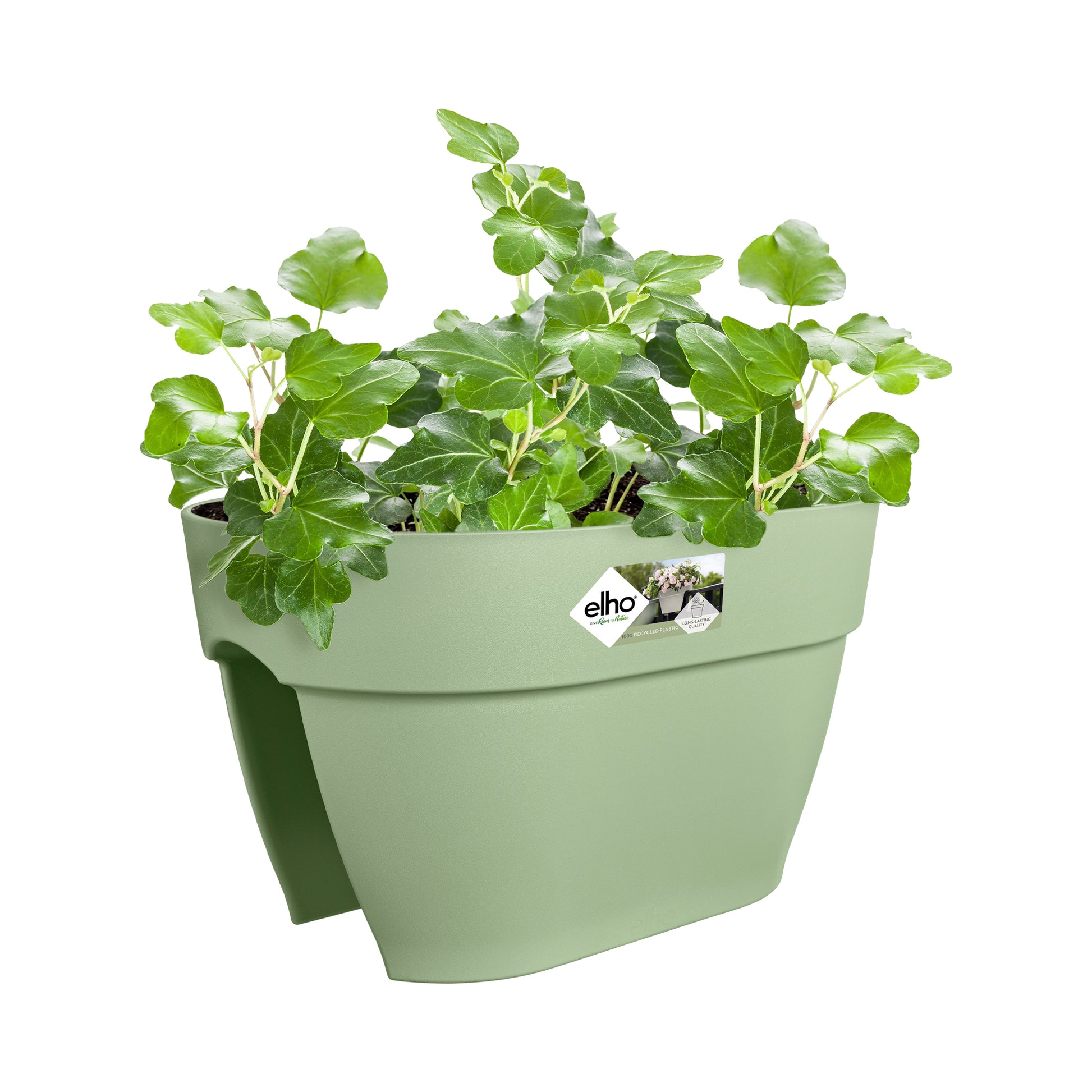 elho Blumenkasten – 10000 ml, 40 × 22 cm – Recycling-Kunststoff, Grün