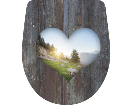 Diaqua Arles Heart – WC-Sitz – Kunststoff, mehrfarbig, verlängert, mit Deckel, Soft-Close, 36,3 × 45,5 cm