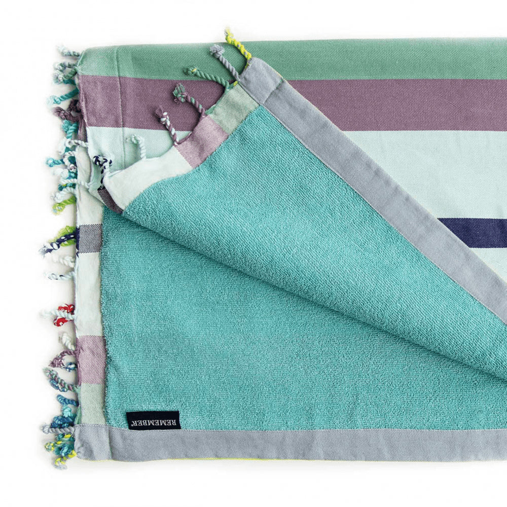 REMEMBER Strandtuch Hamam Laguna – 90 × 170 cm, Mehrfarbig, Mikrofaser/Baumwolle