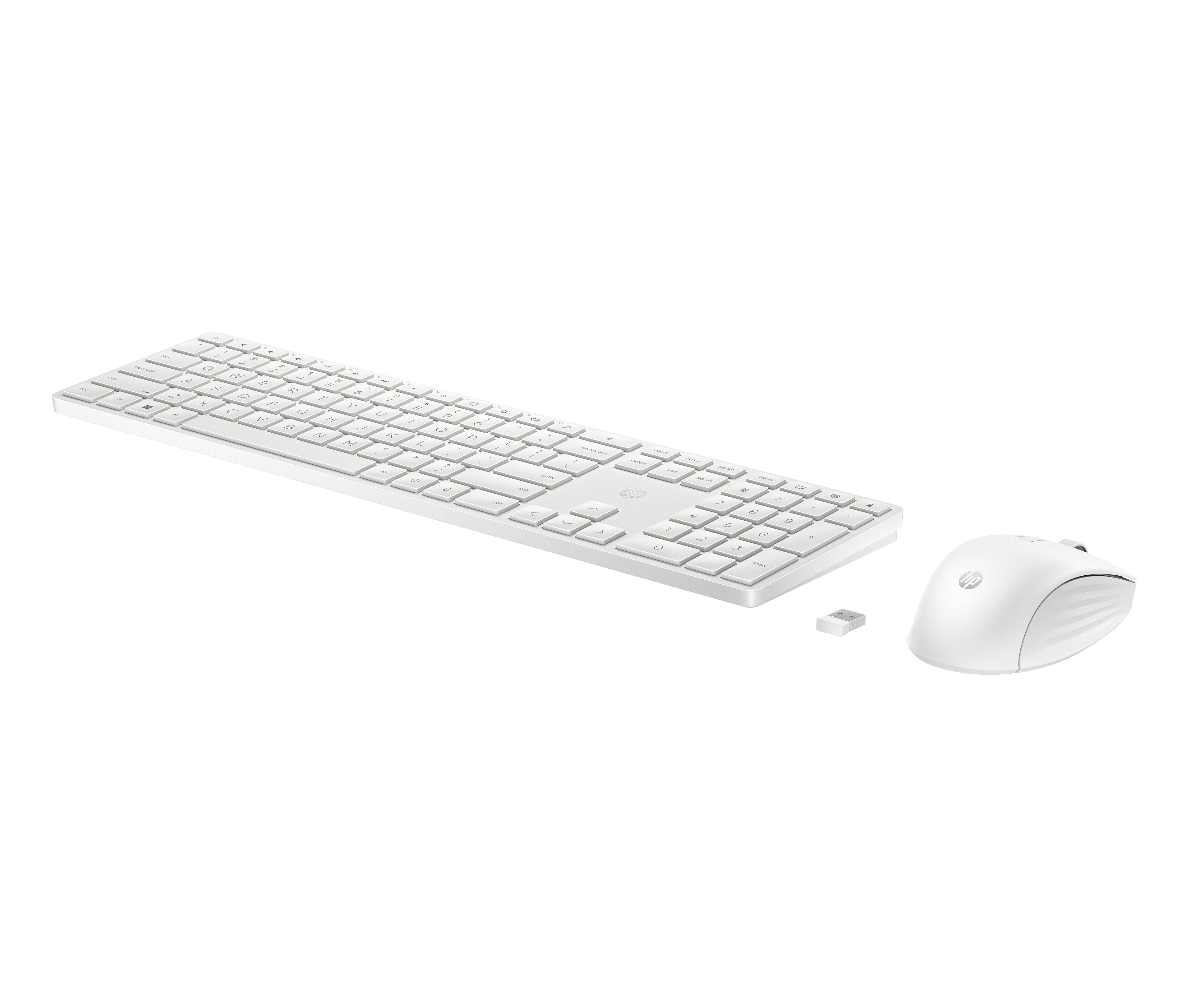 HP 655 – Tastatur- und Maus-Set – RF 2,4 GHz, Full-Size, Weiss – für Windows 10 & 11