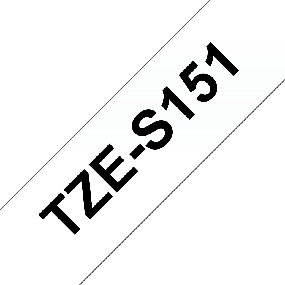 Brother Schriftband – 24 mm × 8 m, transparent, schwarz, TZe