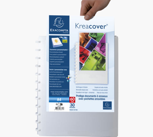 Exacompta Sichtbuch Kreacover personal A4, 30 Hüllen, Polypropylen, weiss – 1 Stück