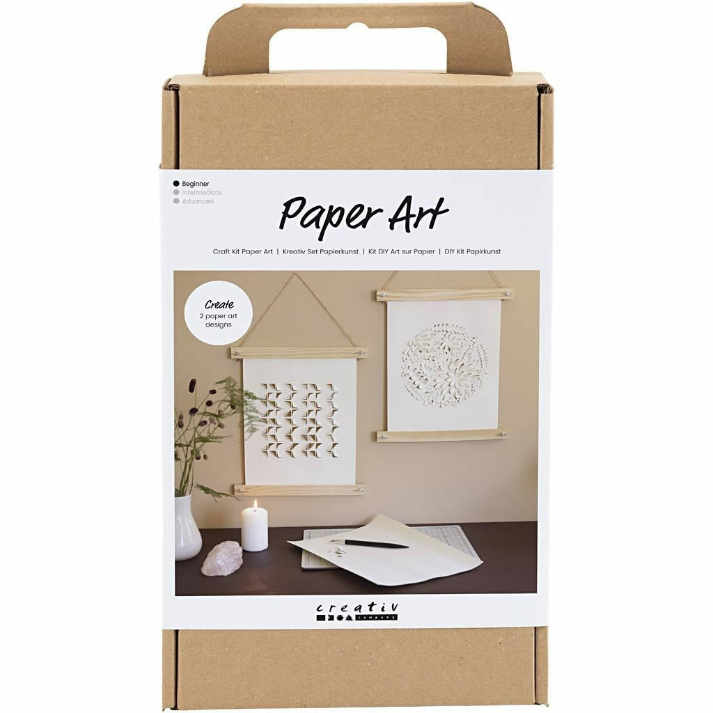 Creativ Company Papierkunst – Bastelset – Papier, inkl. Posterrahmen, Messer, Schneidebrett