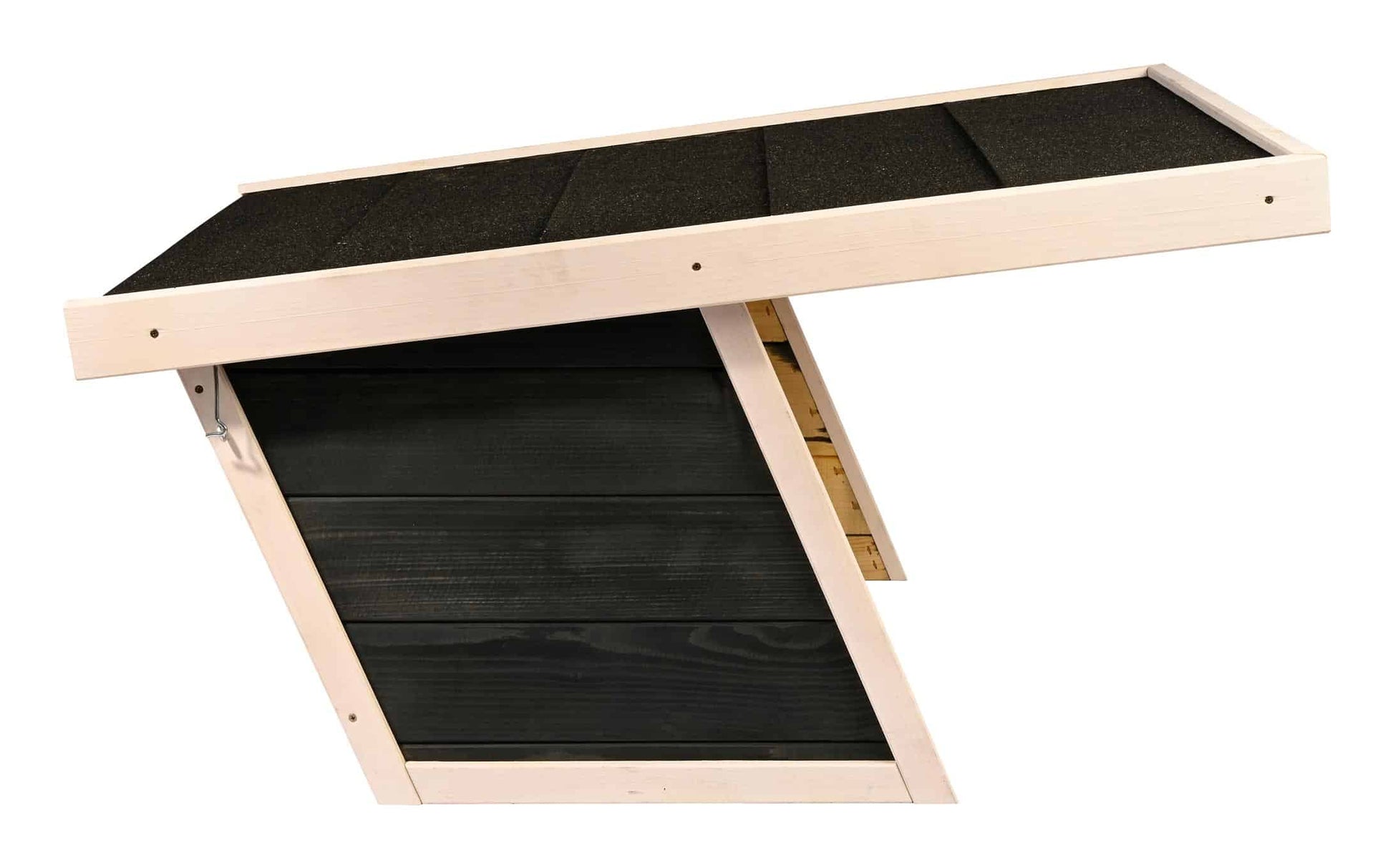 Dobar Mährobotergarage Suburb I Flachdach – 850 × 760 × 480 mm, Pinienholz, Schwarz, für jede Marke